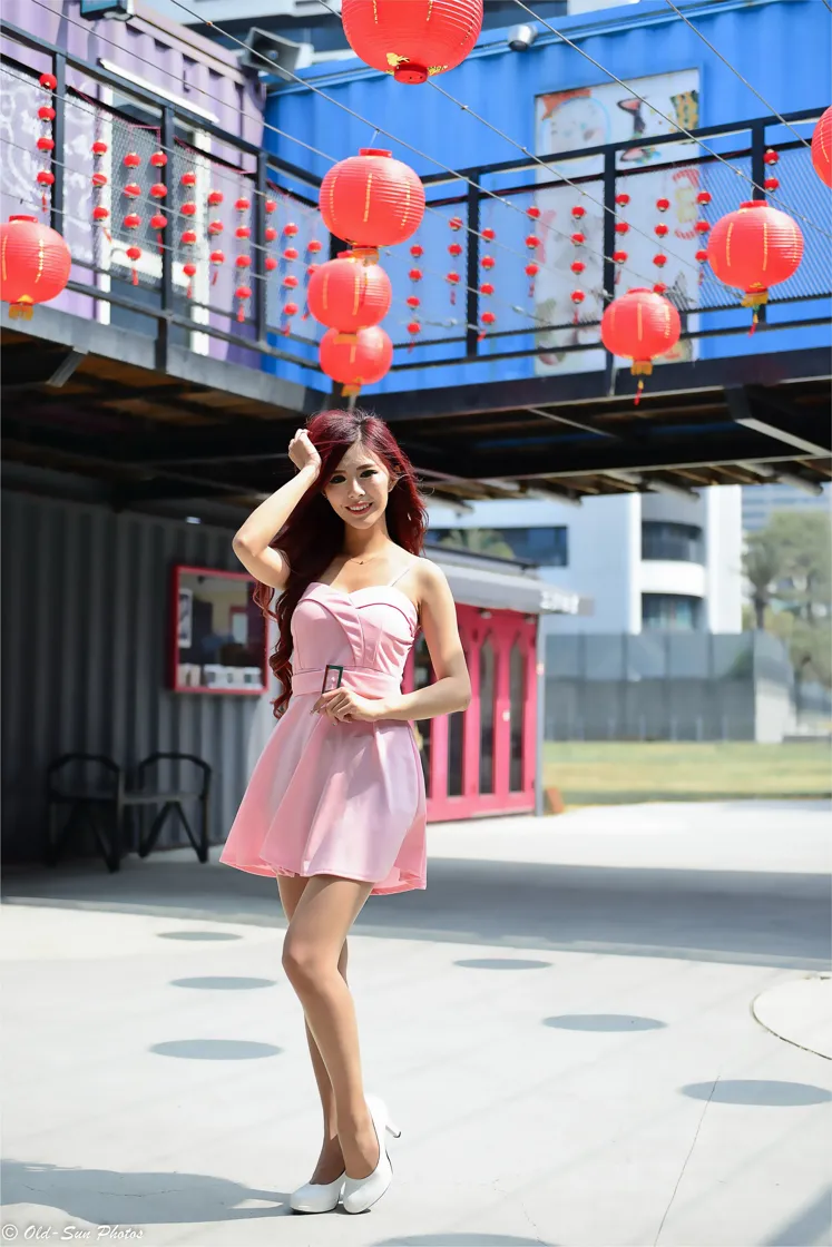 [Mzsock] NO.155 Gao Xuan pink dress, short skirt, stockings, high heels and beautiful legs street photography#[82P]-1