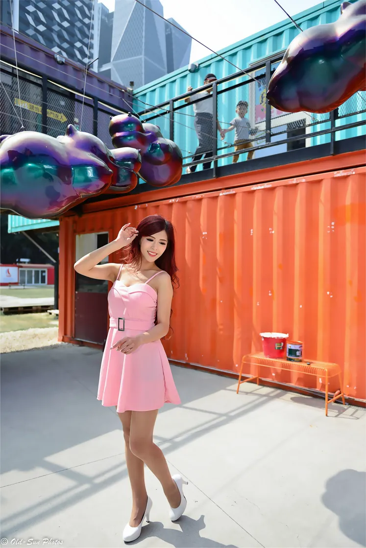 [Mzsock] NO.155 Gao Xuan pink dress, short skirt, stockings, high heels and beautiful legs street photography#[82P]-49