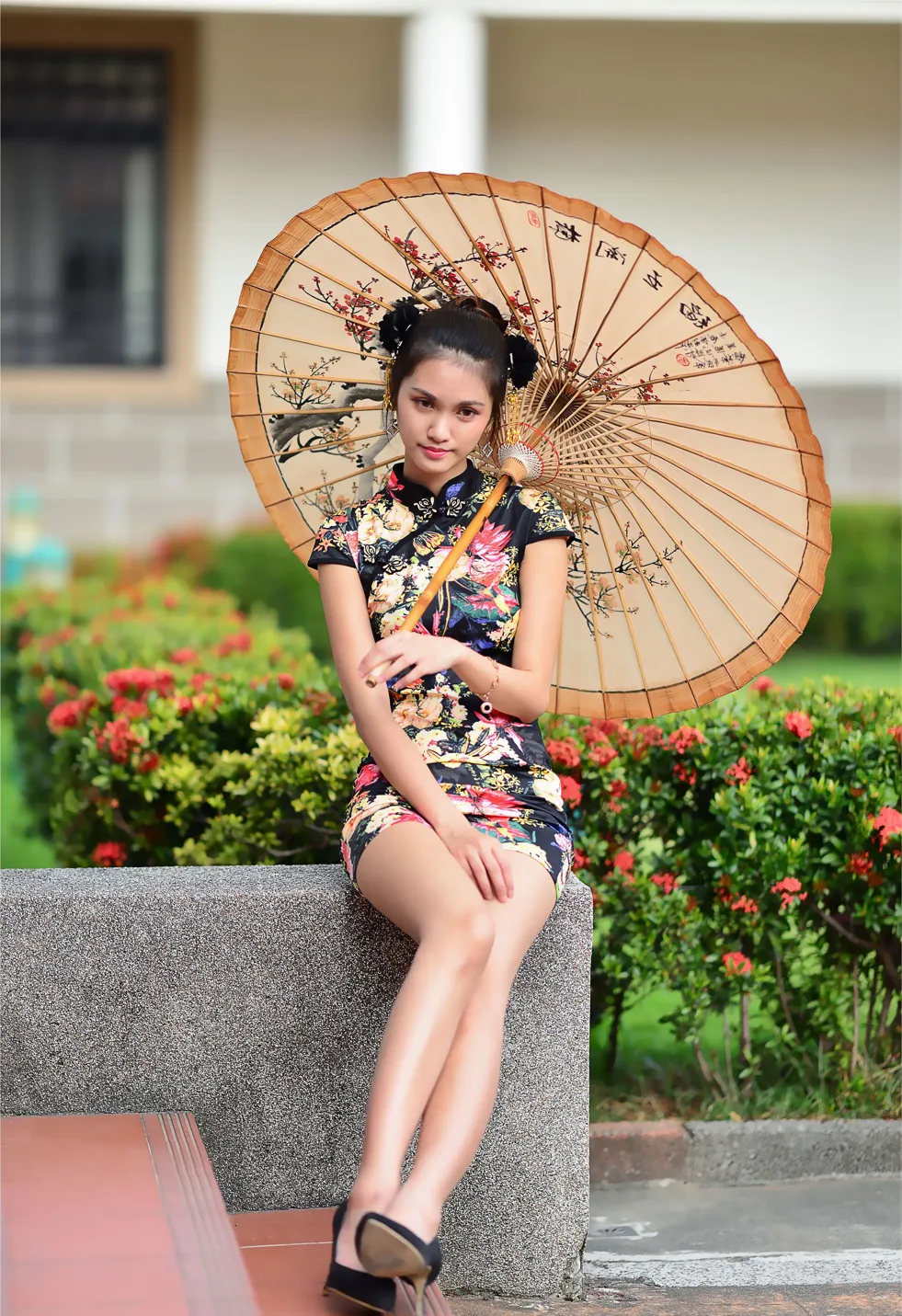 [Mzsock] NO.191 Chen Mengxin short cheongsam high heels beautiful legs street photography#[100P]-11