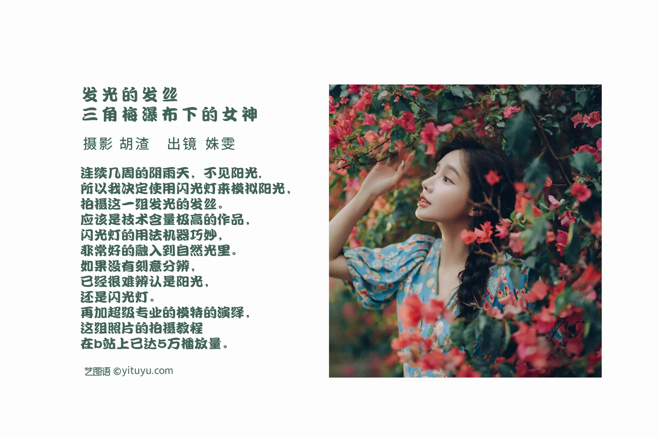 [YITUYU] 2022.06.25 Vol.1282 – Glowing hair, the goddess under the bougainvillea waterfall Classmate Shuwen#[55P]-2